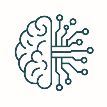 human brain with a digital circut