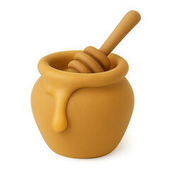 Honey pot with dipper studio shot sweet dripping honey delicious golden treat high quality professional