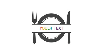 Elegant culinary design concept with dishware elements and vibrant text space for personalized