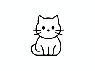 Cute Kitten Icon – Adorable Cat Vector Illustration Isolated on White
