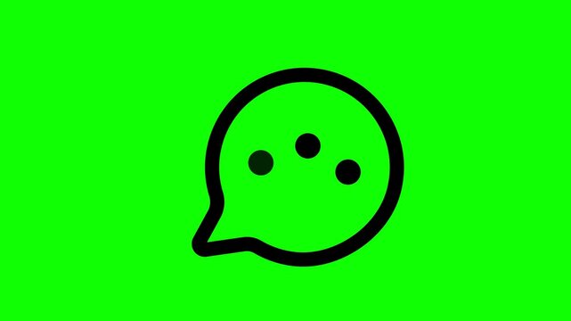 Chatting icon green screen 4k video