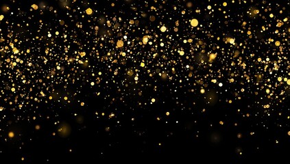 Abstract gold glitter on black background
