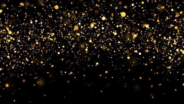 Abstract gold glitter on black background
