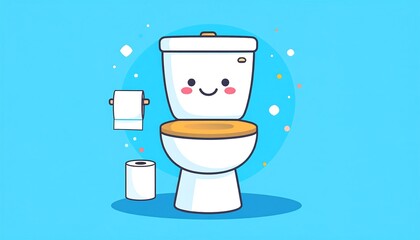 Cute toilet cartoon illustration