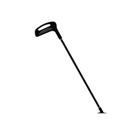 Black golf club on white background sport equipment