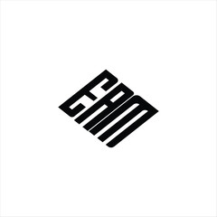 Modern abstract EAM logo design featuring geometric lines for innovative data analysis and digital transformation branding