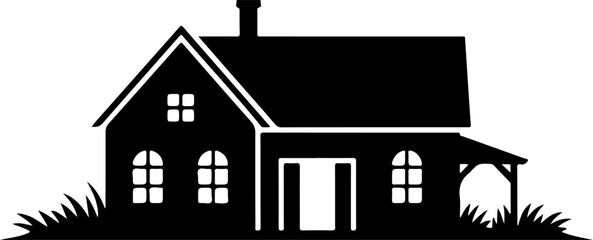 Farmhouse silhouette vector art