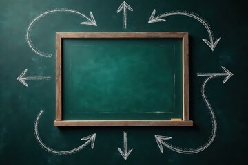 Chalkboard sketch of website wireframe, arrows , UX, graphic, web