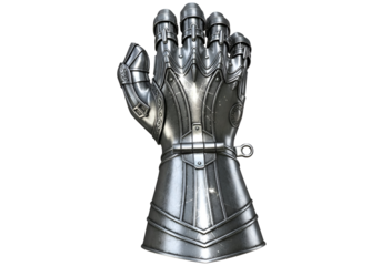 Futuristic robotic hand crafted from metallic materials with intricate design details