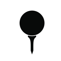 Black golf ball and tee sport equipment