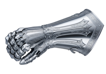Futuristic Silver Steampunk Style Armored Hand with Intricate Detailing and Mechanical Design