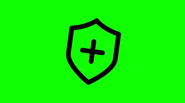 Shield Plus icon green screen 4k video  