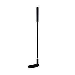 Black golf club on white background sport equipment