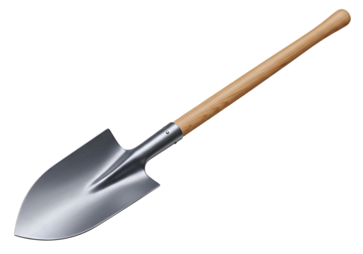 High-quality garden shovel with wooden handle and metal blade for gardening tasks