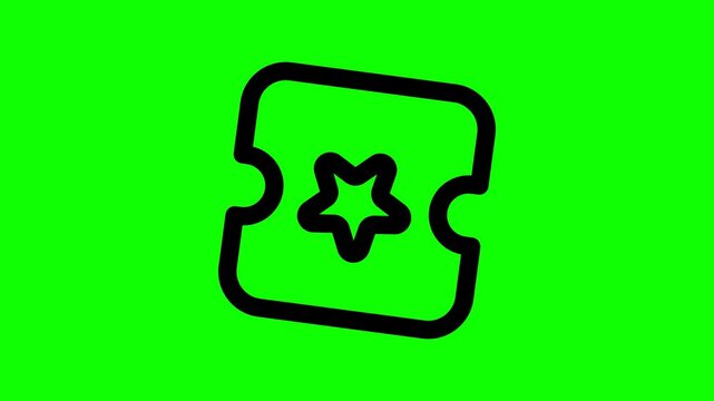 Ticket icon green screen 4k video
