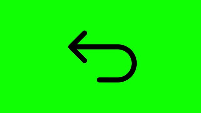 Undo icon green screen 4k video