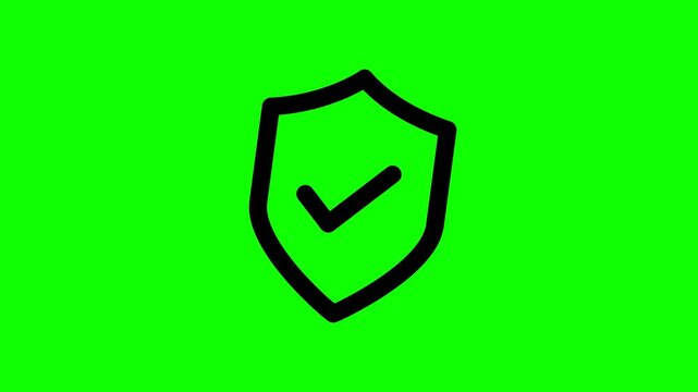 Verified Security icon green screen 4k video

