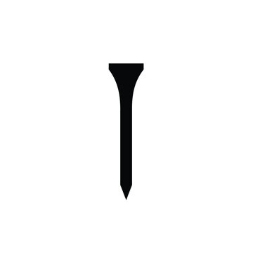 Black golf tee on white background vector