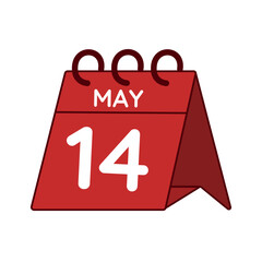 may 14 desk calendar vector on white background
Vector red calendar flat icon