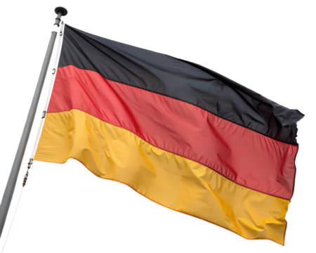 German flag isolated on a transparent background, high-quality png for design and digital use

