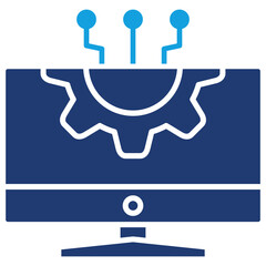 Information Technology Flat Blue Icon