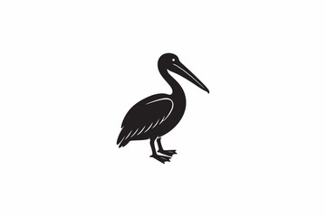 A Pelican bird vector silhouettes black image made by adobe illustrator. eps