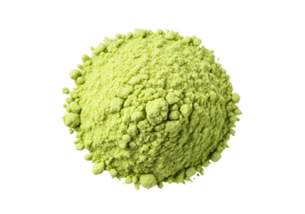 Magnified view of a green pollen grain with detailed surface structure and vibrant color against