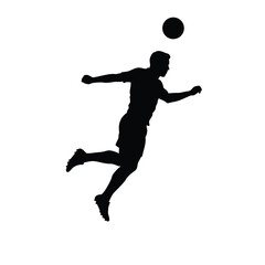 Soccer player heading ball football