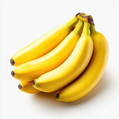 Bunch of ripe bananas on white background