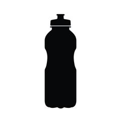 Black sports bottle with cap drink container