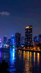 Fototapeta premium City lights night skyline view