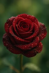 Red Rose with Morning Dew