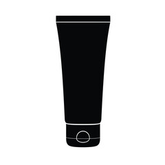 Black cosmetic tube with white cap container product