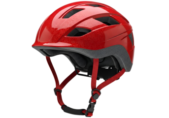 Premium red bicycle helmet with ventilation and adjustable straps for safety and comfort