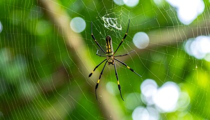 Spider in web, natural background (1)