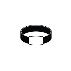 Black wristband with white blank tag vector