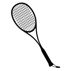 Black tennis racquet with white background sport equipment