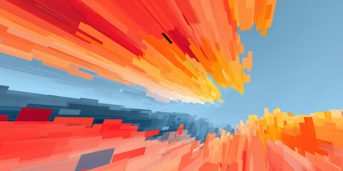 Vibrant abstract landscape, colorful swirling patterns blending warm hues, evokes creativity and optimism, ideal for inspiration.