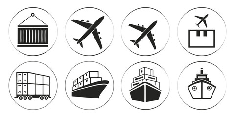 Shipping and transport icons