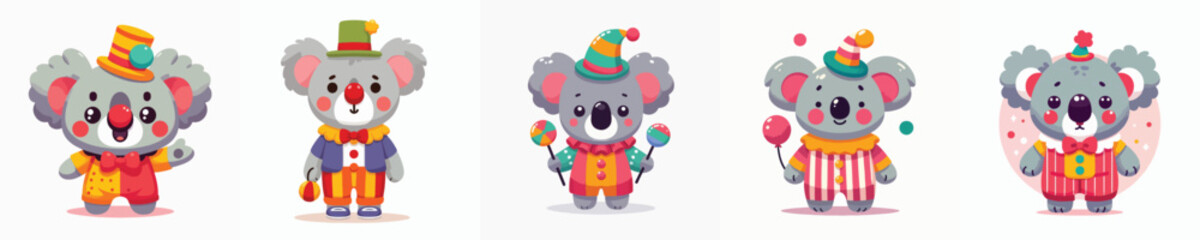 Obraz premium koala vector in clown costume