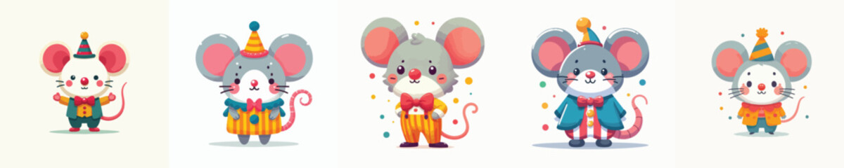 clown costume mouse vector