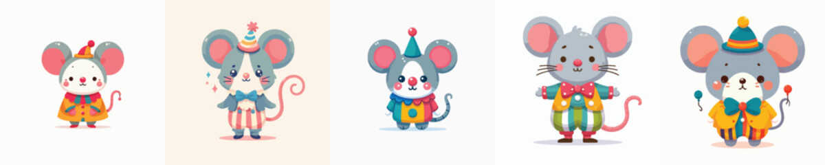 clown costume mouse vector