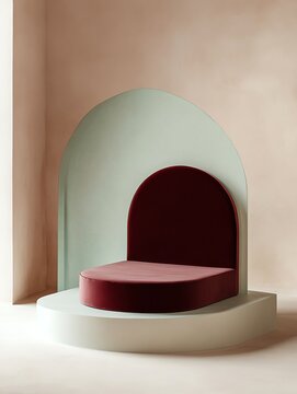 Modern minimalist seating in serene colors.