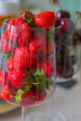strawberries in a glass