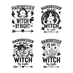 Obraz premium Snipping Strands at Sunrise Casting Spells After Sundown The Dual Life of a Hairdresser Witch