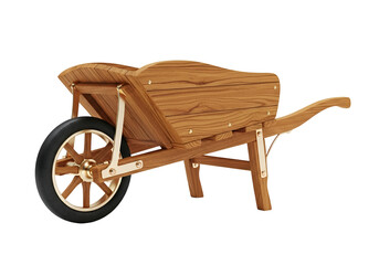 Wooden Wheelbarrow Designed for Heavy Duty Gardening and Construction Projects