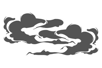 Abstract Dark Gray Smoke Clouds, Dramatic Vector Graphic