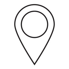 Black colour single map location icon on white background.  Modern black single location icon vector.  Isolated location vector icon. EPS 10. GPS vector icon on white background. Vector map icon .