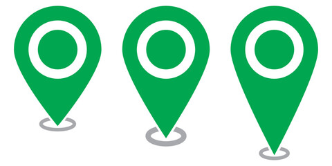 Green colour single map location icon on white background.  Modern green single location icon vector.  Isolated location vector icon. EPS 10. GPS vector icon on white background.