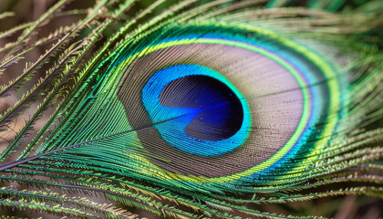 Obraz premium Close up of beautiful peacock feather